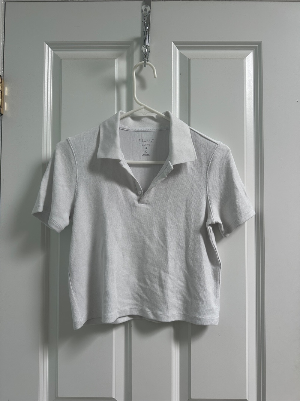 Z Supply White Short Sleeve Polo Tee